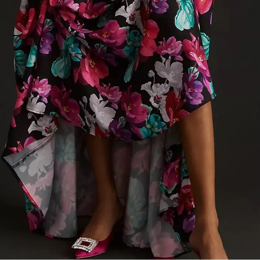 Anthropologie Delfi Puff-Sleeve Floral Printed Maxi Dress - Picture 12 of 16